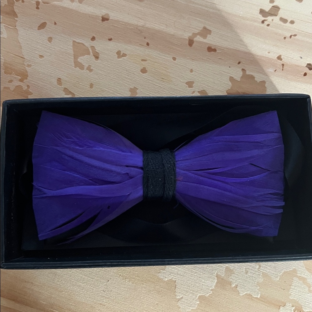Spring collection feather bow tie
